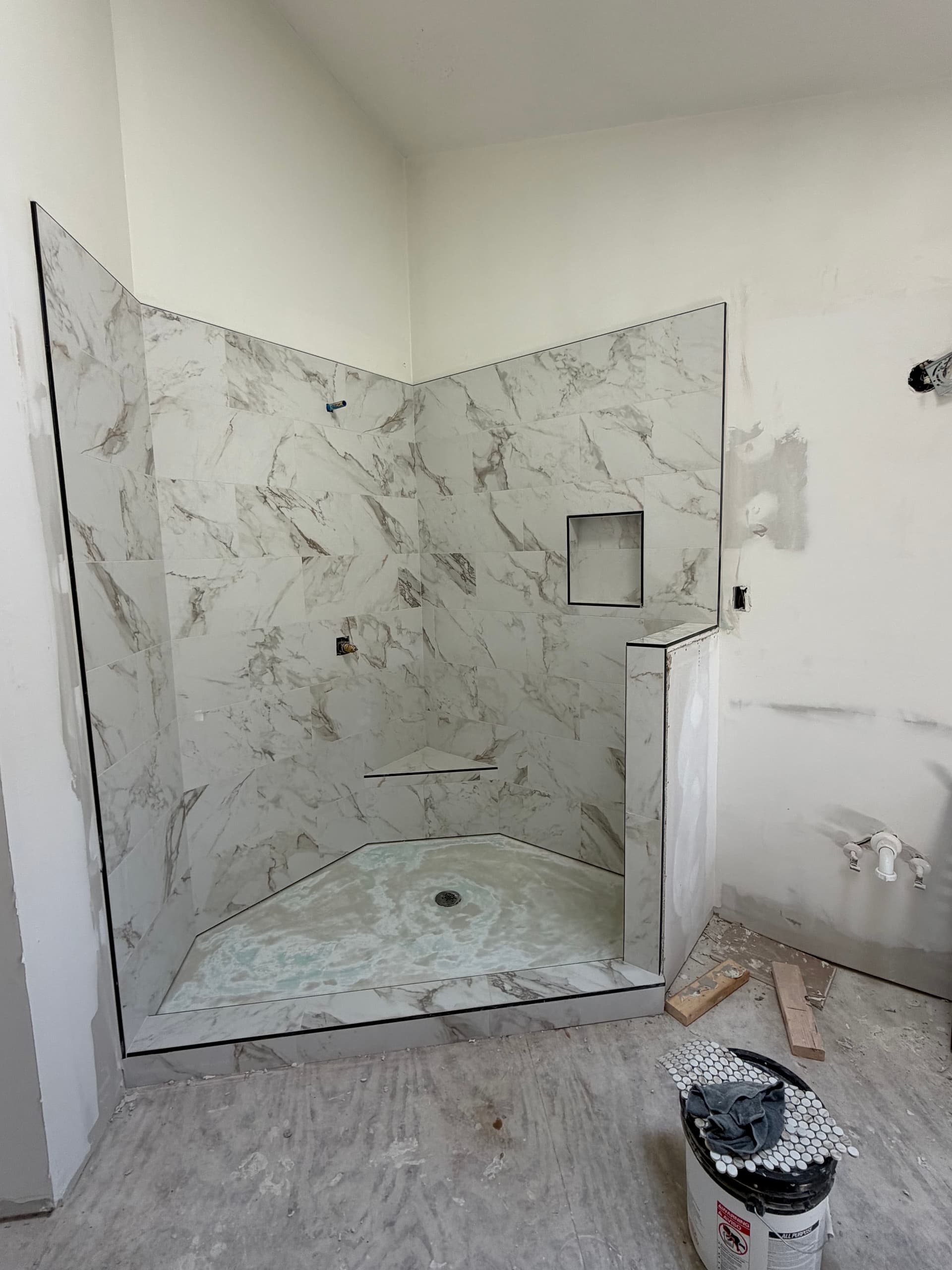 A Custom Primary Shower Build Taking Shape image