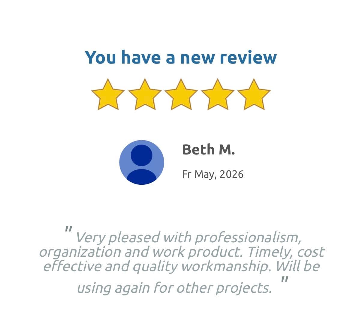 Five-Star Feedback from a Happy Client image