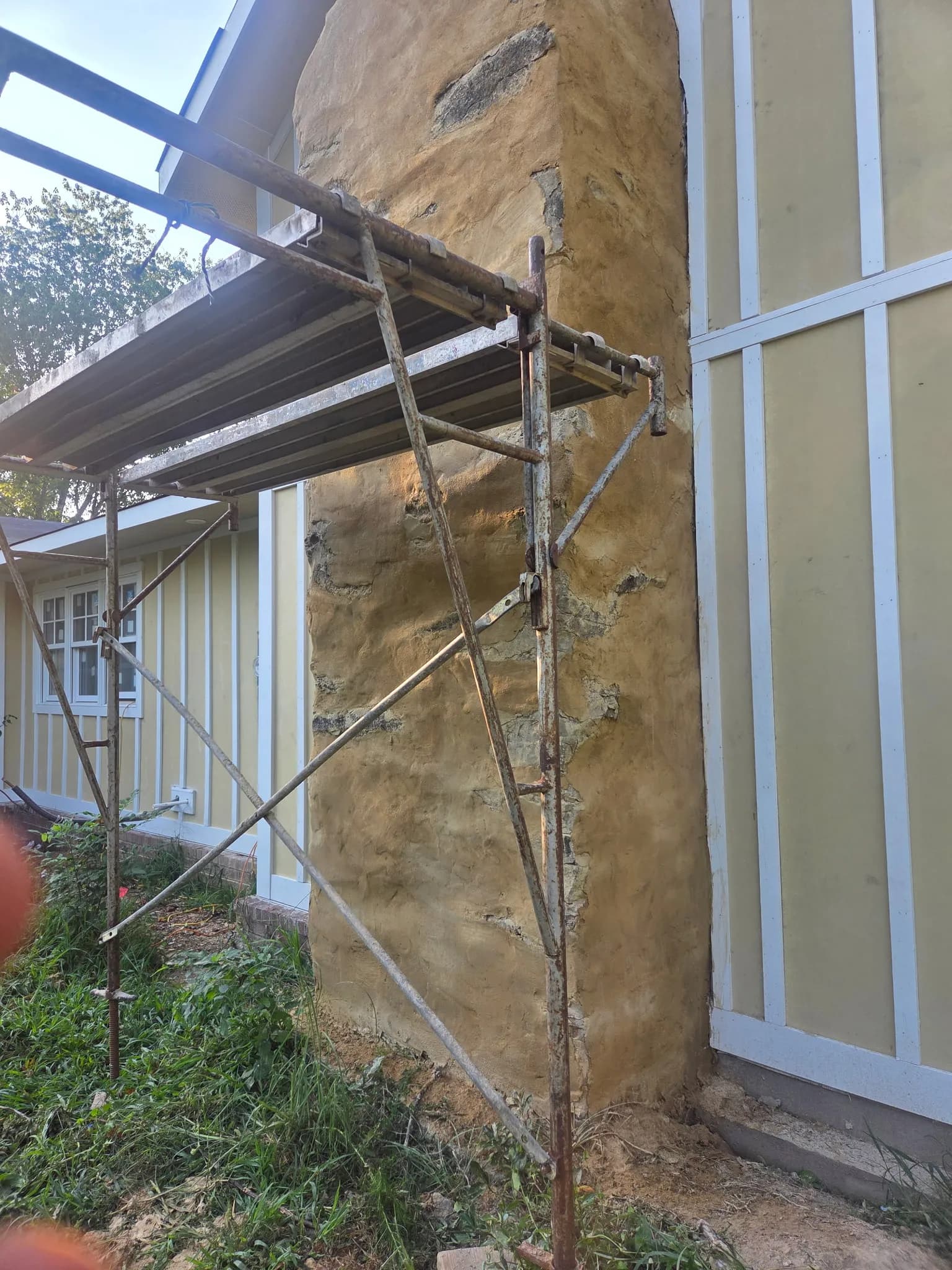 Chimney Parging on a 1930s Home Done Right image