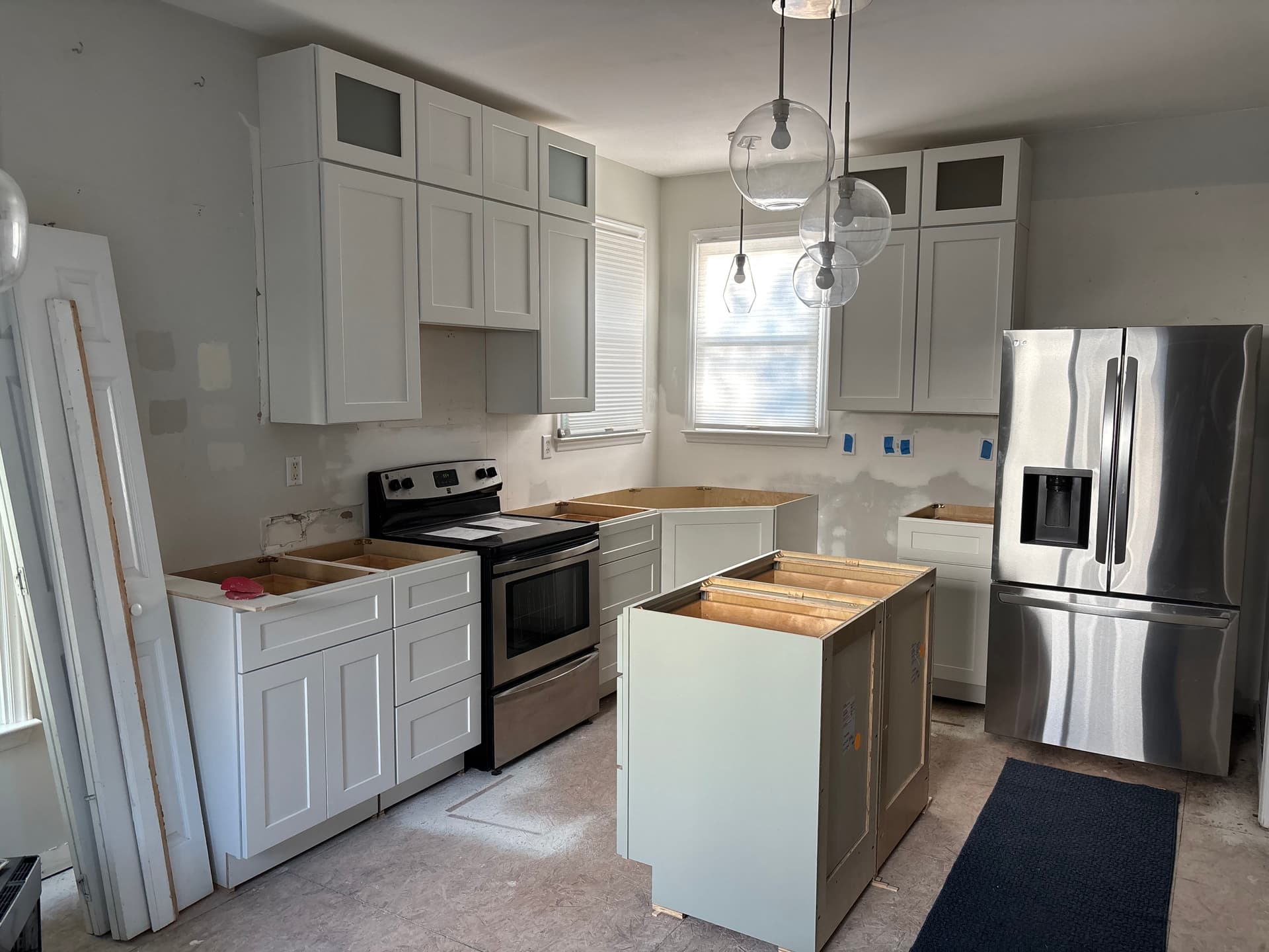 Durham NC Kitchen Remodel Taking Shape with White Shaker Cabinets image