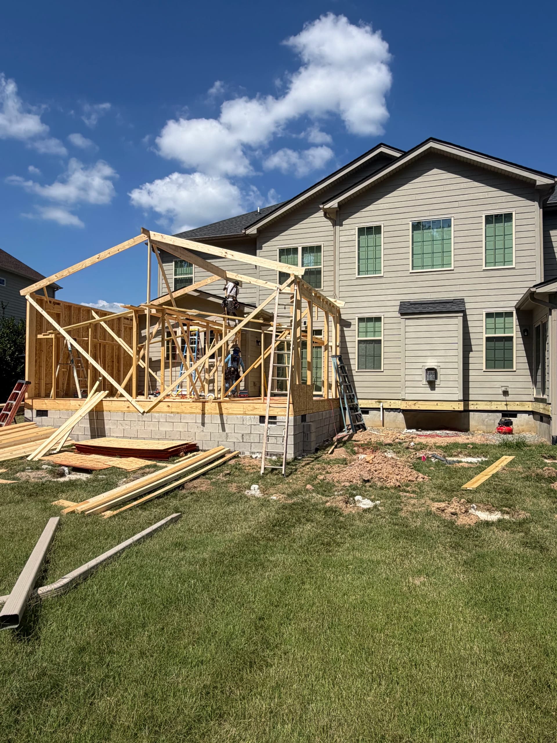 Framing Up a Sunroom, Wraparound Deck, and Outdoor Kitchen Addition image