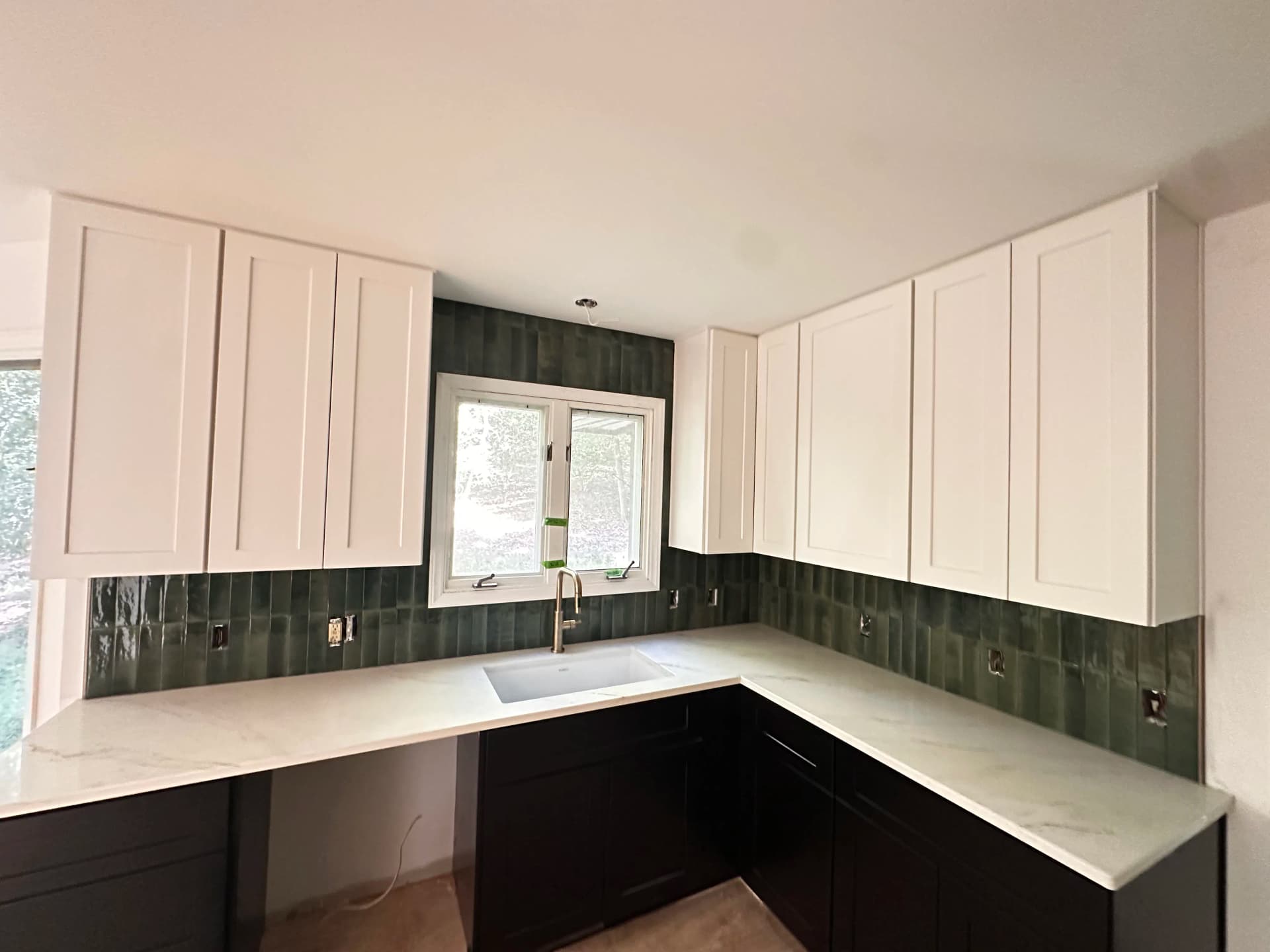 Gallery photos for Bold Green Backsplash Kitchen Remodel Almost Complete: Image #3
