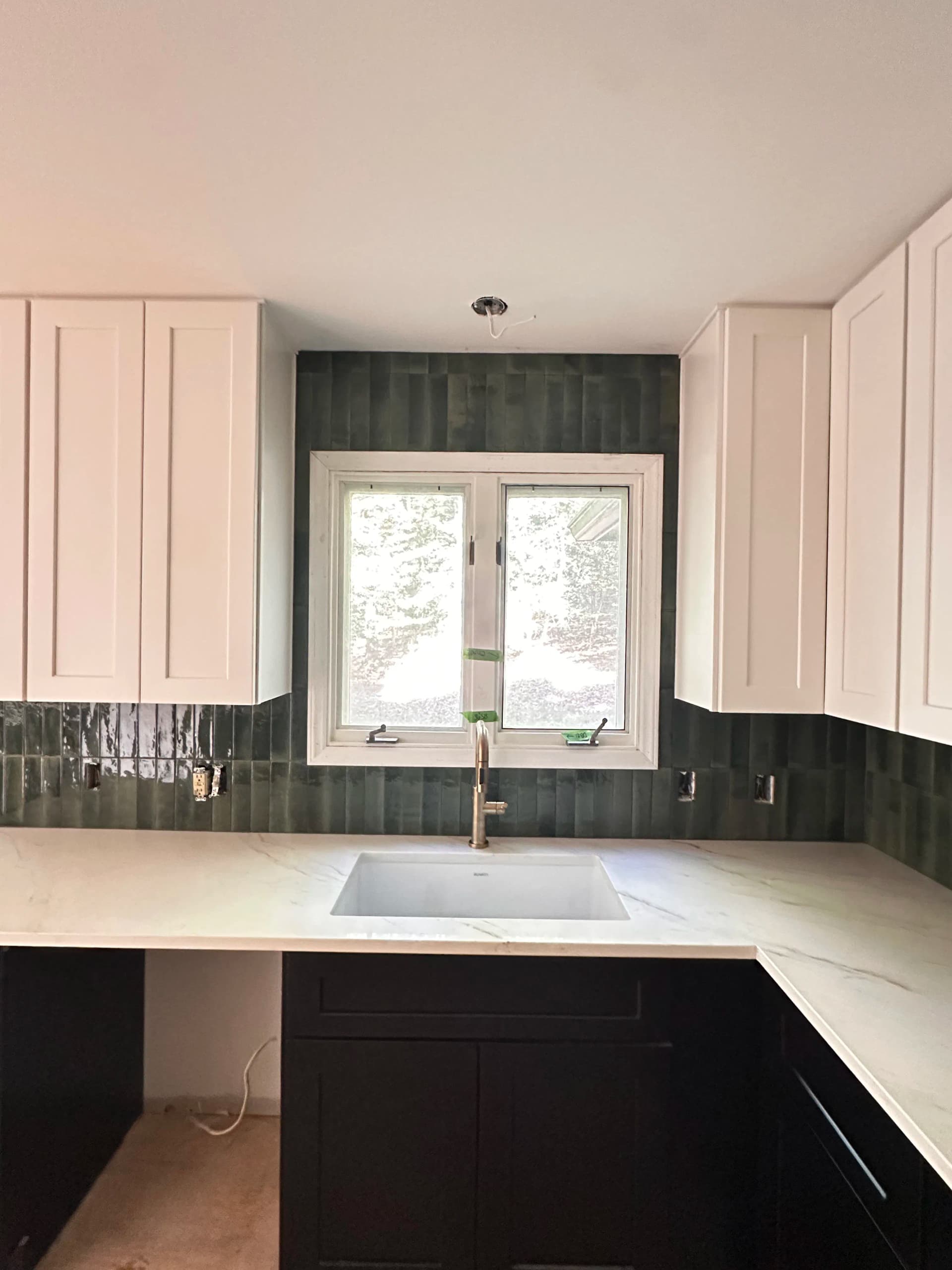Gallery photos for Bold Green Backsplash Kitchen Remodel Almost Complete: Image #4