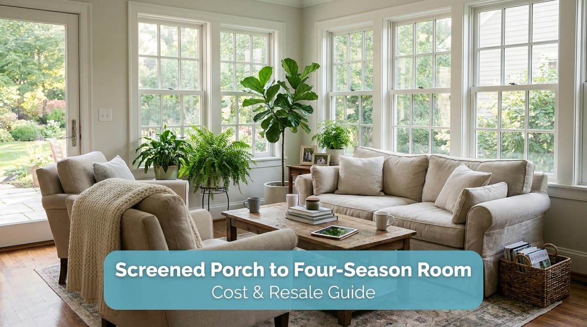 Screened Porch to Four-Season Room: Cost & Resale Guide image